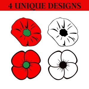 Rememberance Day Poppy Flower Bundle SVG Cut File Flower SVG