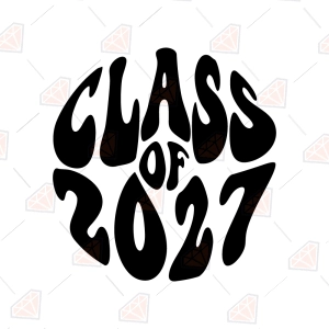 Retro Class of 2027 SVG, Groovy Wavy Graduation SVG