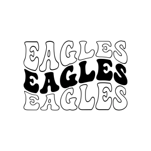 Retro Wavy Eagles SVG for Shirt, Cricut Design Football SVG