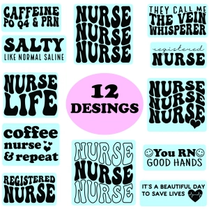 Retro Nurse SVG Bundle, Medical Shirt Design Nurse SVG