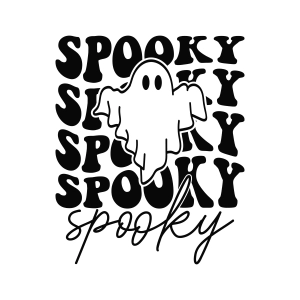 Retro Spooky SVG with Ghost, Spooky Halloween SVG Ghost SVG