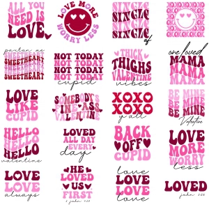 Retro Valentine Sticker Bundle, Retro Valentines Stickers Bu