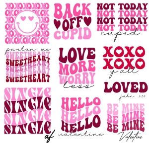 Retro Valentines SVG Bundle, Valentine's Day SVG Files Valentine's Day SVG