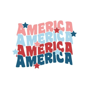 Retro Wavy America Text SVG 4th Of July SVG