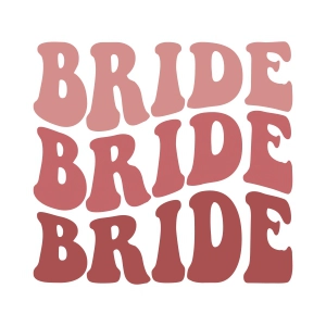 Retro Wavy Text Bride SVG Cut File, Groovy Bride SVG Wedding SVG