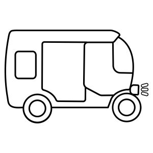 Rickshaw Outline SVG, Clipart Instant Download Transportation