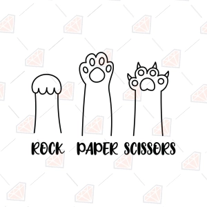 Rock Paper Scissors Cat SVG – Funny Game Cat Cut File