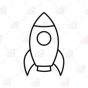 Rocket Ship SVG, Rocket Outline Clipart