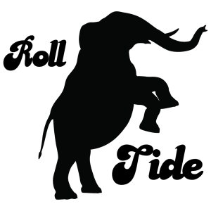 Roll Tide with Elephant SVG File, Alabama Elephant SVG Football SVG
