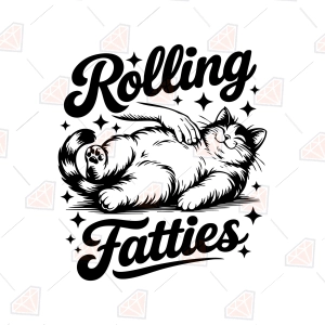 Rolling Fatties SVG – Funny Fat Cat Meme Cut File
