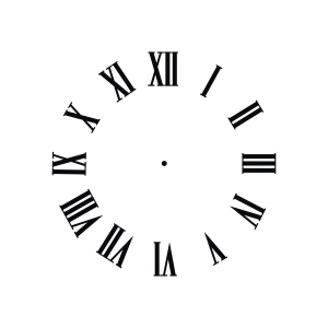 Roman Numeral Clock Face SVG, Clock Face DXF Template Vector Objects