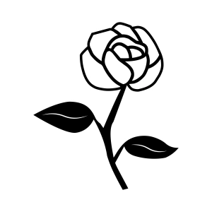 Rose Silhouette SVG, Cut and Clipart Files Flower SVG