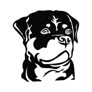 Rottweiler Face SVG, Silhouette Vector File Dog SVG