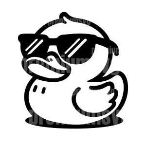 Rubber Duck SVG with Sunglasses Bird SVG