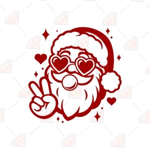 Santa Bubble Gum SVG, Retro Christmas Svg