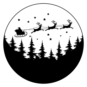 Santa Deer Sleight Moon Silhouette SVG, Santa's Deer Icon SVG Clipart Christmas SVG