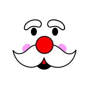 Santa Face SVG for Cricut, Simple Outline Claus Face Clipart Santa Claus SVG