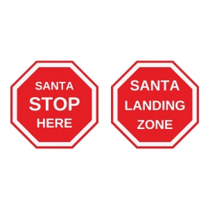 Santa Landing Place Sign SVG Cut File Christmas SVG