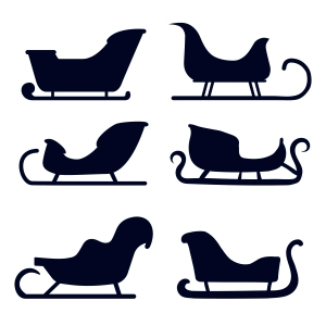 Santa Reindeer Sleigh SVG Bundle, Sleigh SVG Cut Files Christmas SVG