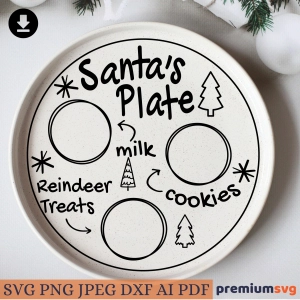 Santa's Plate SVG, Christmas Cookie Plate SVG Christmas SVG
