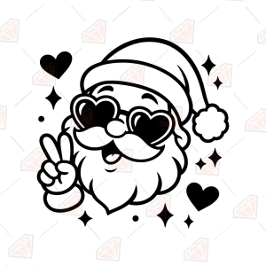 Santa with Heart Glasses SVG