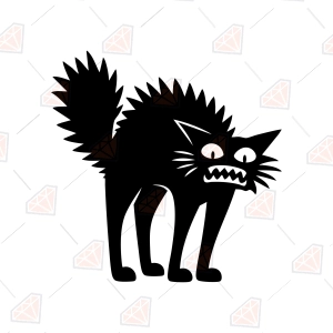 Scared Cat SVG - Scary Cat Silhouette Cut File