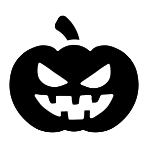 Scary Black Pumpkin SVG File, Spooky Pumpkin Clipart Instant Download Pumpkin SVG