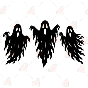 Scary Ghost Silhouette SVG