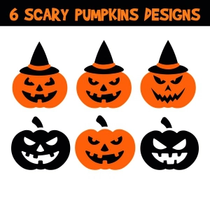 Scary Pumpkin SVG Bundle, Halloween Pumpkin SVG Instant Download Pumpkin SVG