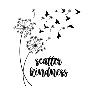 Scatter Kindness SVG Design with Dandelion T-shirt SVG