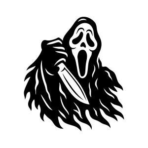 Scream Ghostface SVG with Knife Halloween SVG