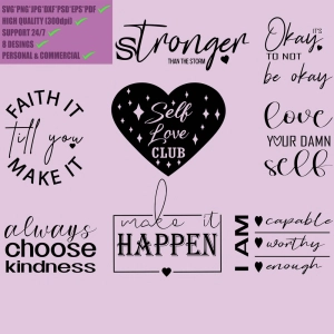 Self Love SVG Bundle, Valentine's Day SVG Instant Download Love SVG