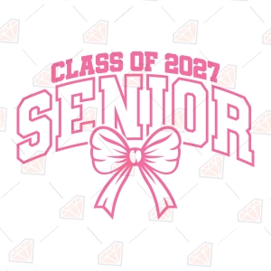Class of 2027 Senior SVG with Bow, Coquette Senior SVG