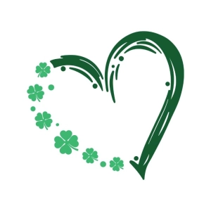 Shamrock Heart SVG Design, St Patrick's Day SVG for Shirt Shamrock SVG