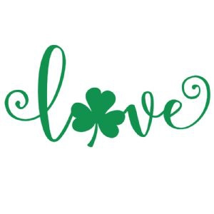Shamrock Love SVG, Clover Clipart SVG Instant Download Shamrock SVG