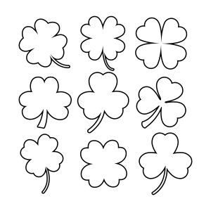 Shamrock Outline Bundle SVG Images, Clover Outline SVG Bundle Shamrock SVG