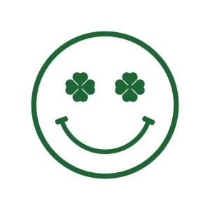 Shamrock Smile Face SVG File, St Patrick's SVG Design Shamrock SVG