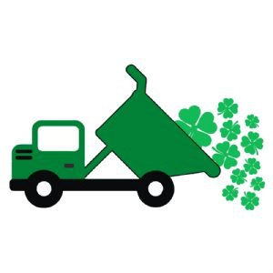 Truck Dumping Shamrocks SVG Cut File, St. Patrick's Day Truck Sublimation St Patrick's Day SVG