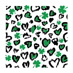 Shamrocks with Brush Hearts SVG Pattern, Clover SVG Shamrock SVG