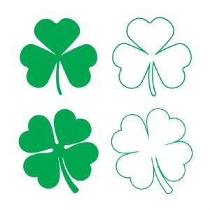 Shamrocks with Outline SVG Bundle, St. Patrick's Day Design Bundle Shamrock SVG