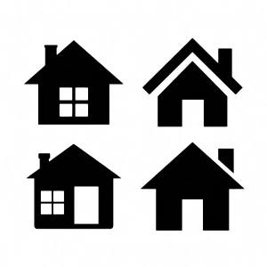 Simple Houses SVG Clipart Files, House Bundle SVG Instant Download Vector Illustration