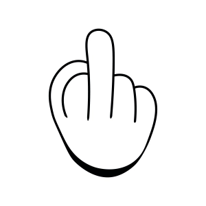 Simple Cartoon Middle Finger SVG Cut File, Vector Files Funny SVG