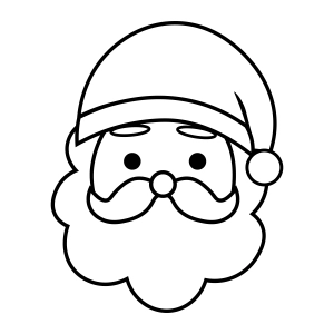 Simple Santa Face SVG Cut File, Basic Santa SVG Clipart Christmas SVG