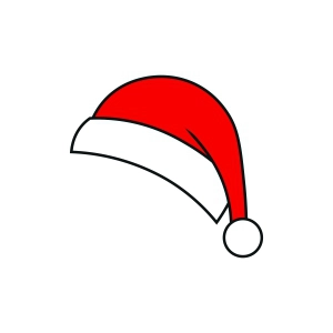 Simple Santa Hat SVG, Santa Claus Hat Clipart SVG Instant Download Christmas SVG