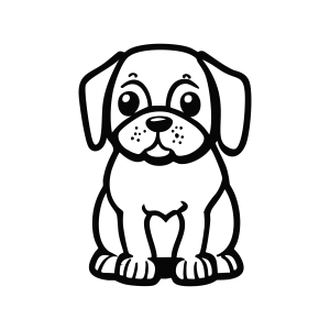Sitting Dog Outline SVG Cut File Dog SVG