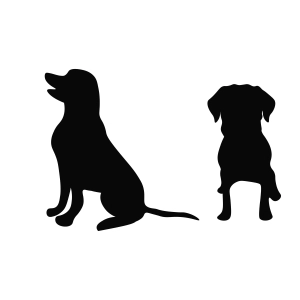 Sitting Dogs Silhouette SVG, Cut and Clipart File Dog SVG