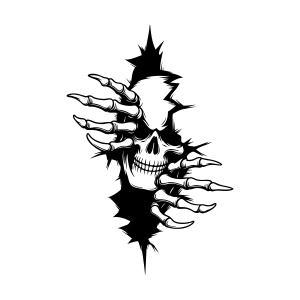 Skull In The Wall SVG Vector Illustration