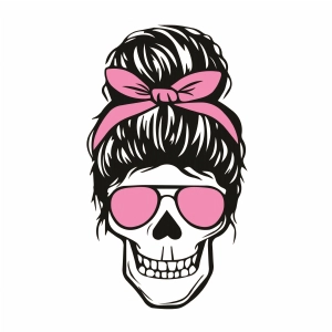 Skull Mom with Glasses SVG Cut File Mother's Day SVG