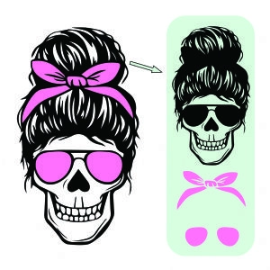 Skull Mom with Glasses SVG Cut File Mother's Day SVG