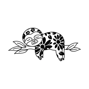 Sloth Mandala SVG, Sleeping Sloth SVG Wild & Jungle Animals SVG